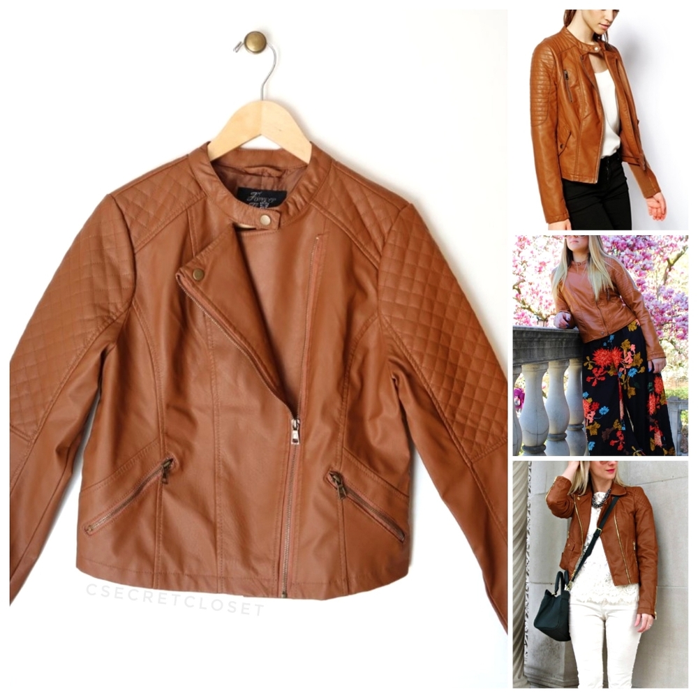 Asymmetrical Zipper Faux Leather Jacket LG